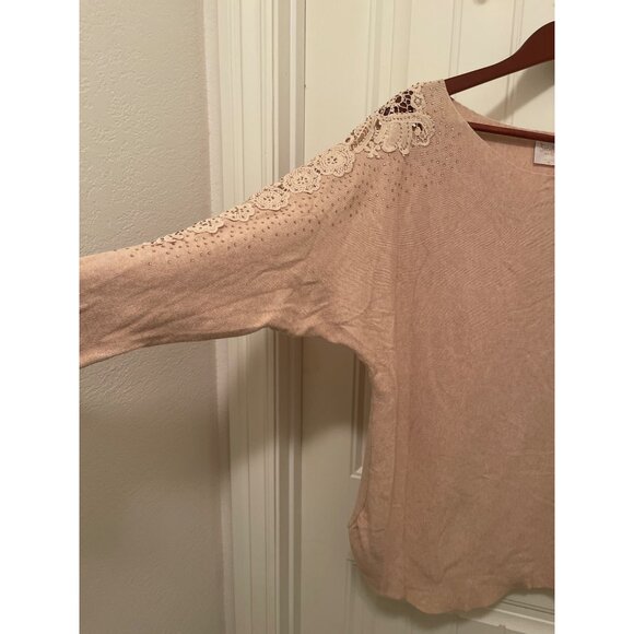 Sirenlily Maternity Lace Embellished‎ Long Sleeve Top Women Sz M , Viscose Blend - Picture 7 of 12